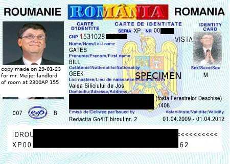 example of an redacted ID card